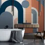 Geometric Arch with Shapes Wallpaper Mural