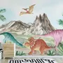 Cute Colorful World of the Dinosaurs Wallpaper Mural