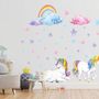 Cute Unicorn with Rainbow Wall Decal Sticker