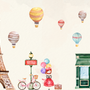 Eiffel Tower and Little Hot Air Balloon Wallpaper Mural