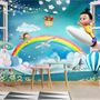 Cartoon Boo Monsters and Hot Air Balloon Wallpaper Mural