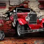 3D Look Vintage Car Wallpaper Mural