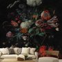 Dark Floral Bouqet with Tulips and Roses Wallpaper Mural