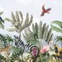 Kids Jungle View with Exotic Animals Wallpaper Mural