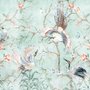 Chinoiserie-Pfingstrosenblüte mit chinesischen Vögeln Fototapete