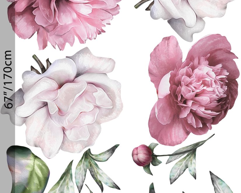 3D Dutch Floral Peony Flower Bouqet Wall Decal Sticker