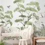 Kids Tropical Forest with Cute Rabbits Wallpaper Mural