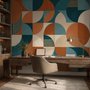Retro Abstract Geometric Shapes Wallpaper Mural