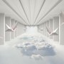 Papier peint panoramique corridor abstrait aux avions en papier