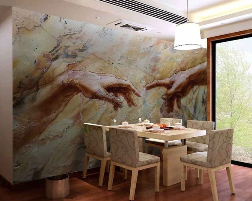 Watercolor Abstract Hands Wallpaper Mural