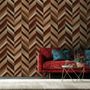 Fototapete mit geometrischem Chevron-Muster in Holzoptik