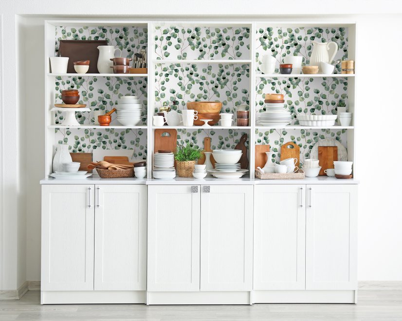 Watercolor Eucalyptus Leaf Pattern Wallpaper Mural