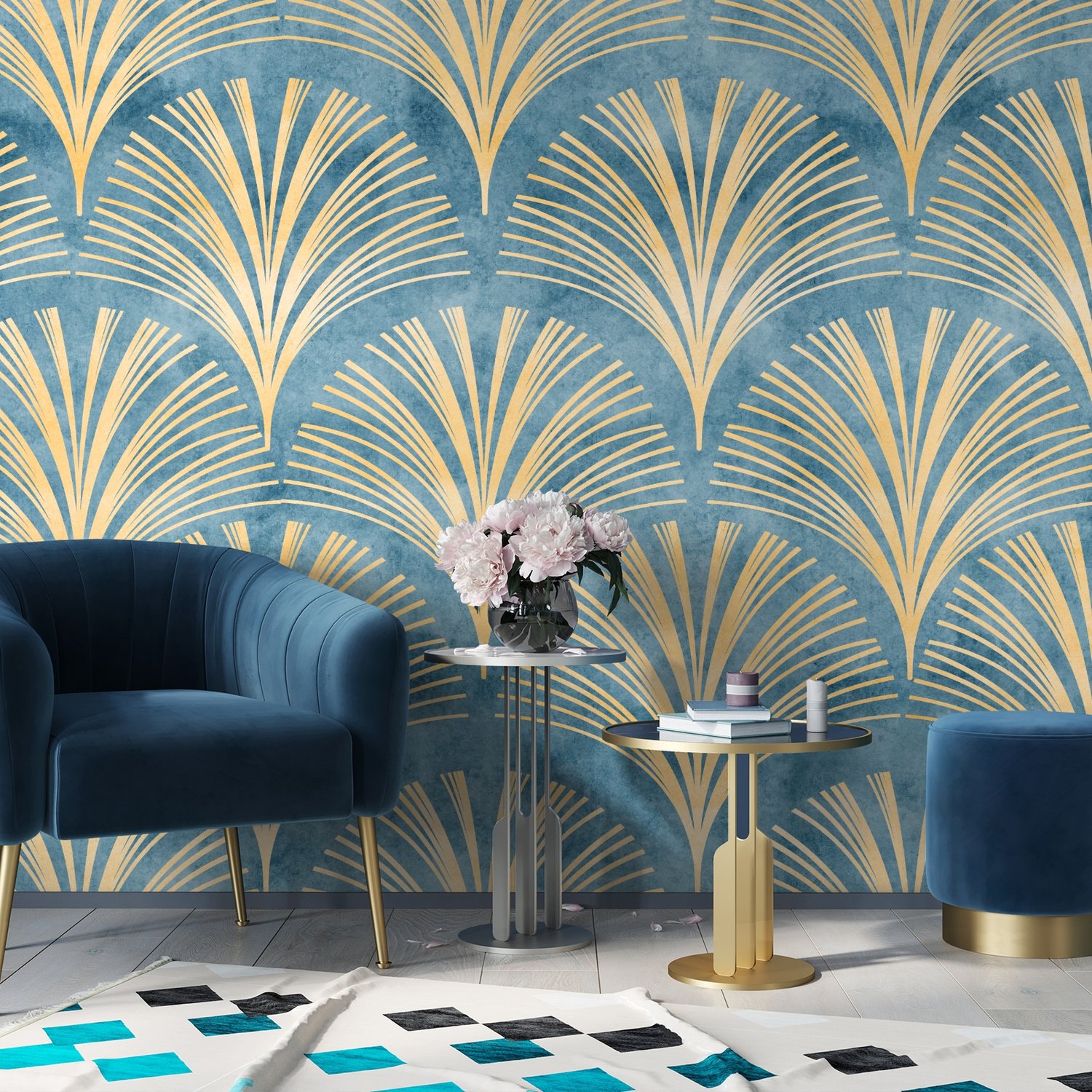 Sanfte Gatsby-Stil Art Deco Fototapete - Selbstklebende