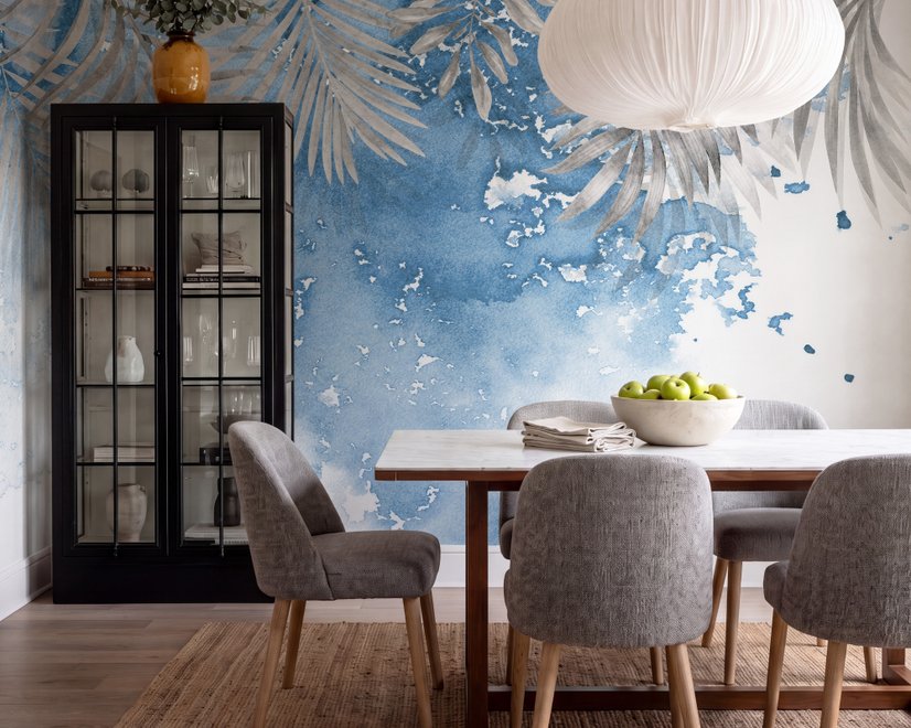 Nordic Style Tropical Leaves Wallpaper Mural
