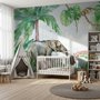 Kindertapete Tropischer Wald mit Süßen Safari-Tieren Fototapete