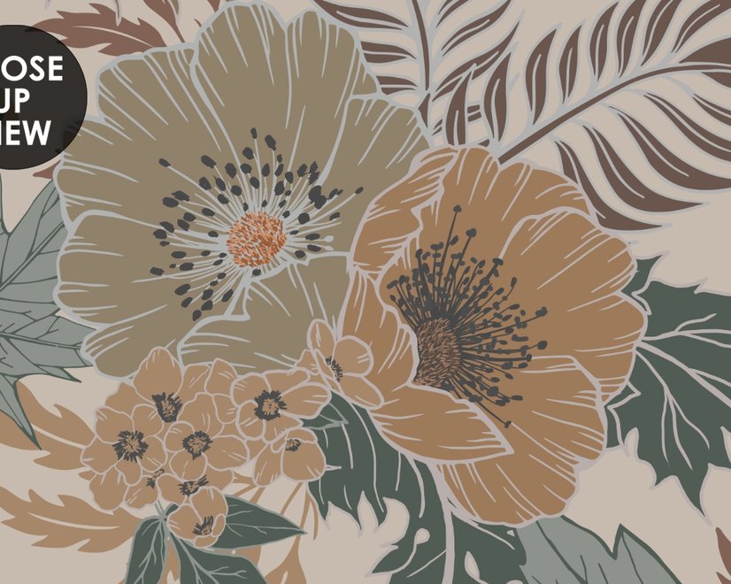 Bohemian Style Anemone Floral Bouquet Wallpaper Mural