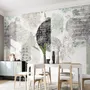 Geometric Pattern with Floral Wallpaper Mural