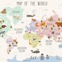 Kids Nursery Educational Continent World Map Wallpaper Mural