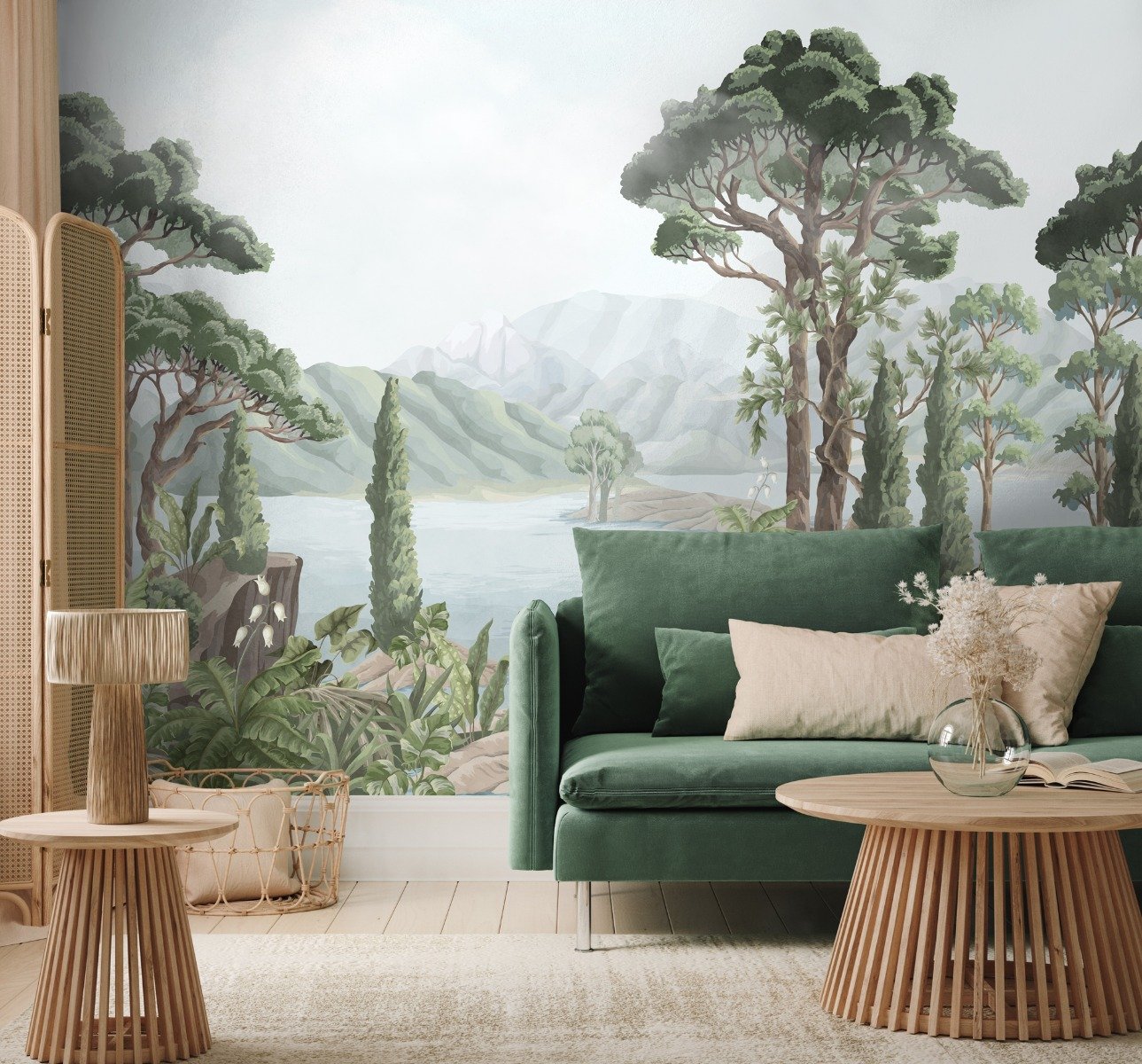 Rainforest Nature Tree Landscape Wallpaper Mural - Peel and Stick