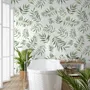 Watercolor Green Palm Leaf Pattern Wallpaper Mural