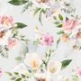 Watercolor White Pink Floral Bouquet Wallpaper Mural