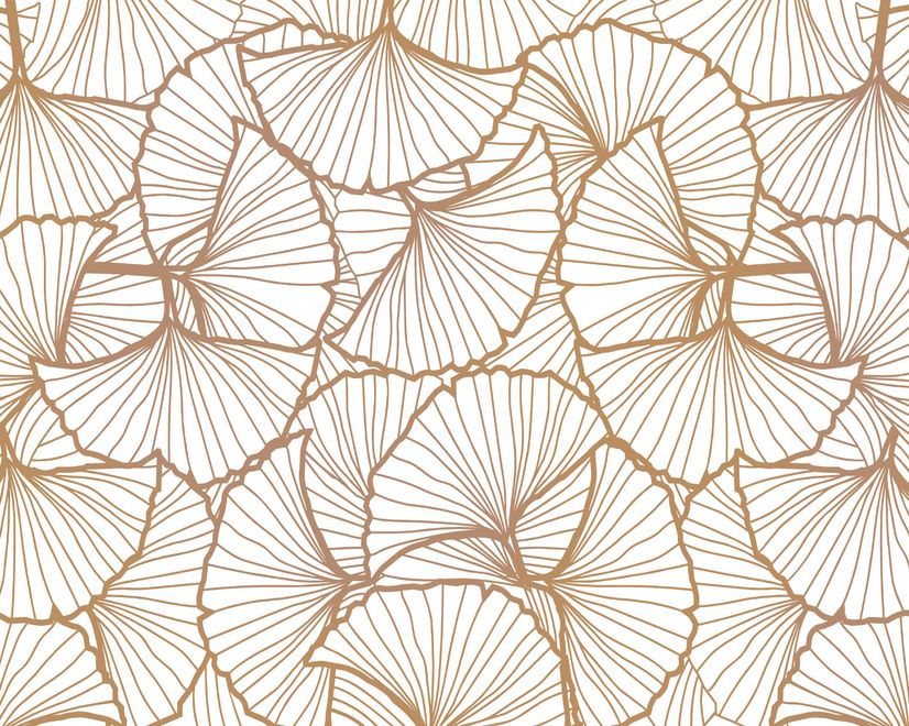 Papier peint à motif de feuilles de ginkgo