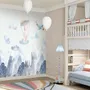 Watercolor Style Kids Landscape with Cute Bunny Wallpaper Mural