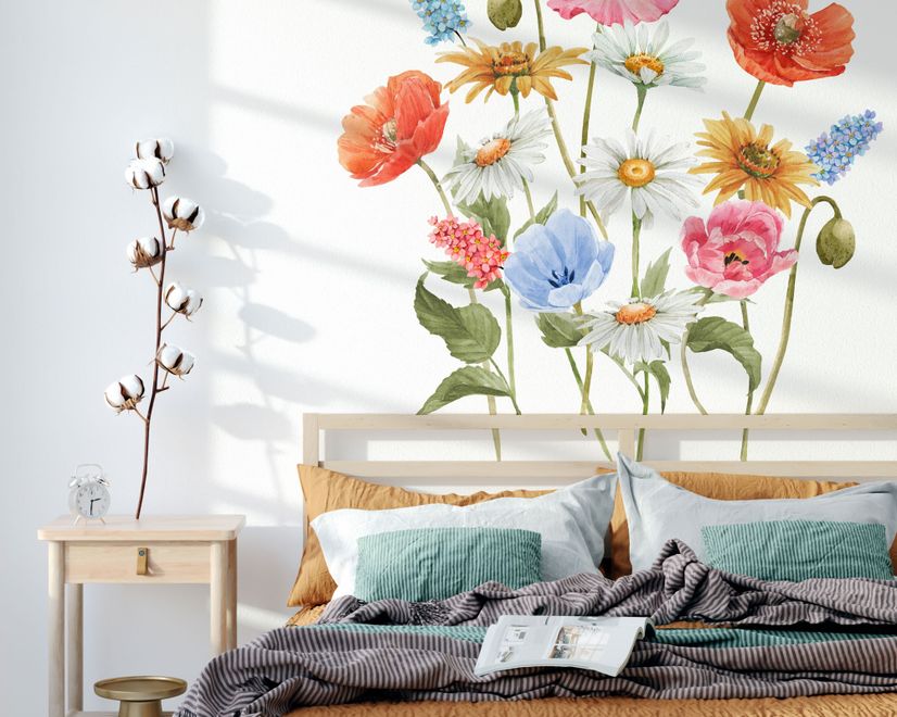 Colorful Wildflowers Wall Decal Sticker