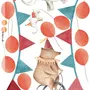 Stickers muraux ours et éléphants de cirque dessin animé pour enfants