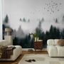 Dark Forest Misty Landscape Wallpaper Mural