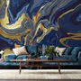 Liquid Abstract Marble Art Blue Gradient Wallpaper Mural