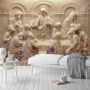 3D-Relief-Look Zement Religiöse Skulptur Fototapete