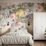 Papier peint panoramique floral vintage et coloré