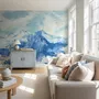 Acrylic Blue Mountain Landscape Wallpaper Mural