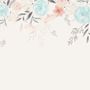 Papier peint panoramique fleurs de vigne bleu doux vintage