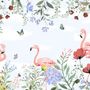 Flamingo with Colorful Floral Wallpaper Mural