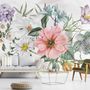 Watercolor Large Floral Bouquet Wallpaper Mural