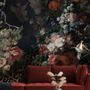 Dark Dutch Floral Bouquet with Birds Wallpaper Mural