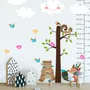Kids Cute Fox and Bear and Cartoon Tree with Little Birds Wall Decal Sticker
