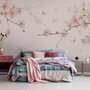 Papier peint art floral prune