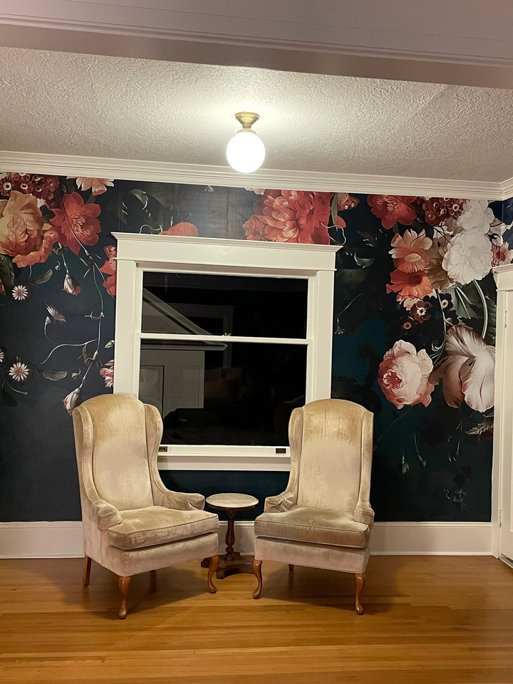 Golden Age Large and Dark Floral Wallpaper Mural