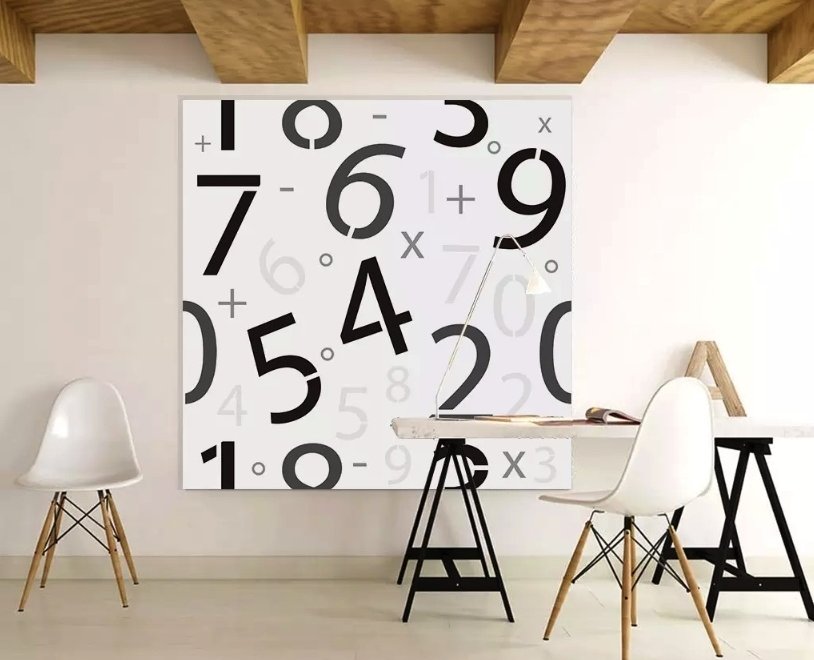 Papier peint panoramique des nombres de mathématiques