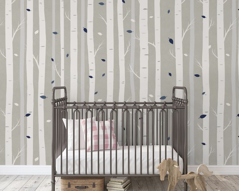 White Tree Branches Wallpaper Mural