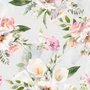 Papier peint panoramique aquarelle blanc rose Bouquet floral