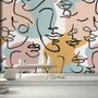 Colorful Abstract Charming Faces Wallpaper Mural