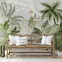 Green Tropical Forest with Parrot Wallpaper Mural