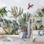 Kinder Dschungelansicht mit exotischen Tieren Fototapete