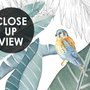 Tropische Bananenblätter mit Vogel Fototapete