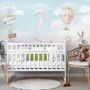 Watercolor Happy Animals in the Sky for Kids Wallpaper Mural