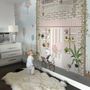 Panda Bear with Balloons  in front of Floral Garden Home Kids Wallpaper Mural